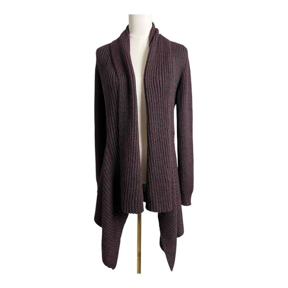 Baby Alpaca Womens Sweater Purple open front Cardigan Twee Preppy Medium Layers - Picture 1 of 7